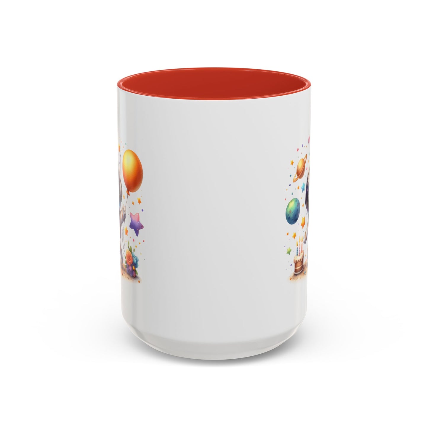 Birthday Mug - Happy Birthday Astronaut, Cake & Balloon
