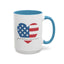 4th of July Mug - God Bless America Flag Heart