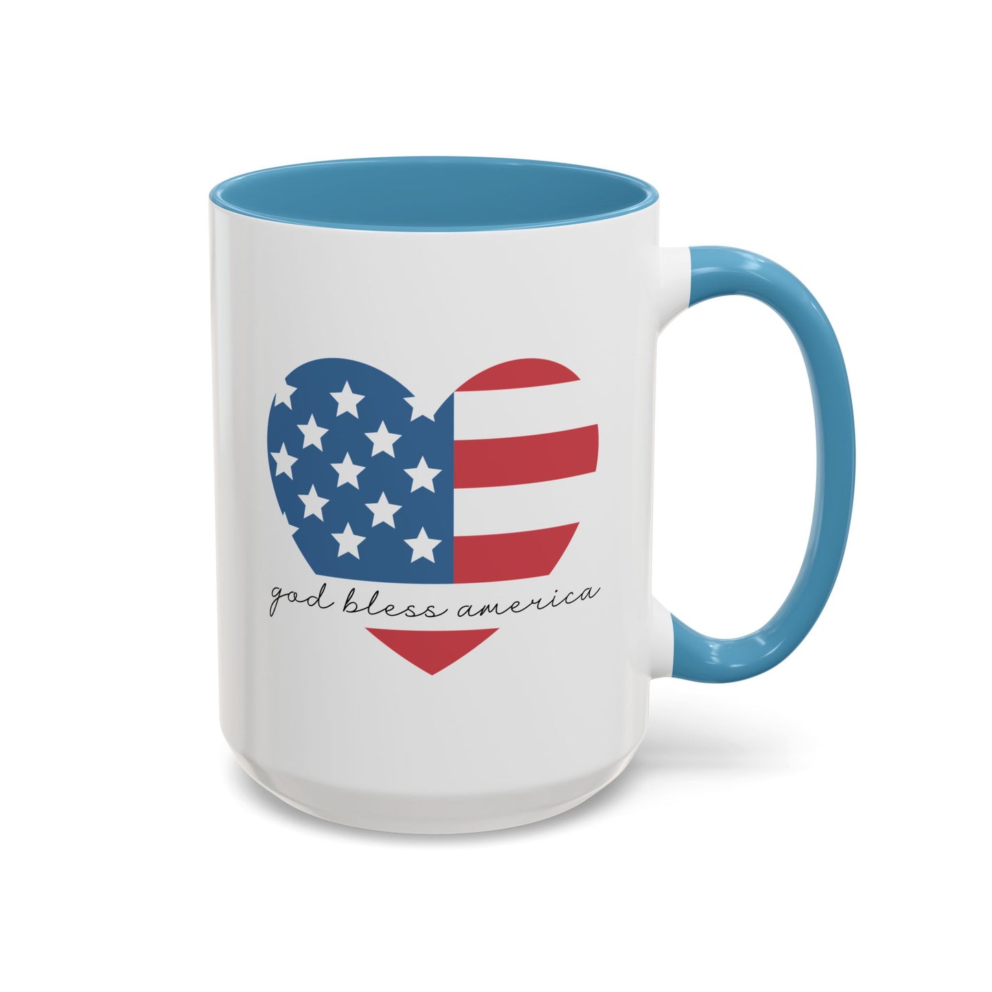 4th of July Mug - God Bless America Flag Heart