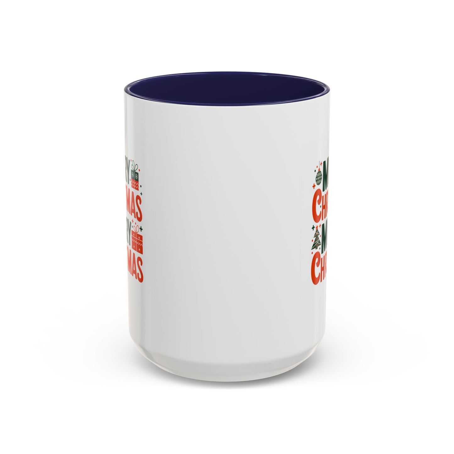 Christmas Mug - Green & Red Text Tree Presents