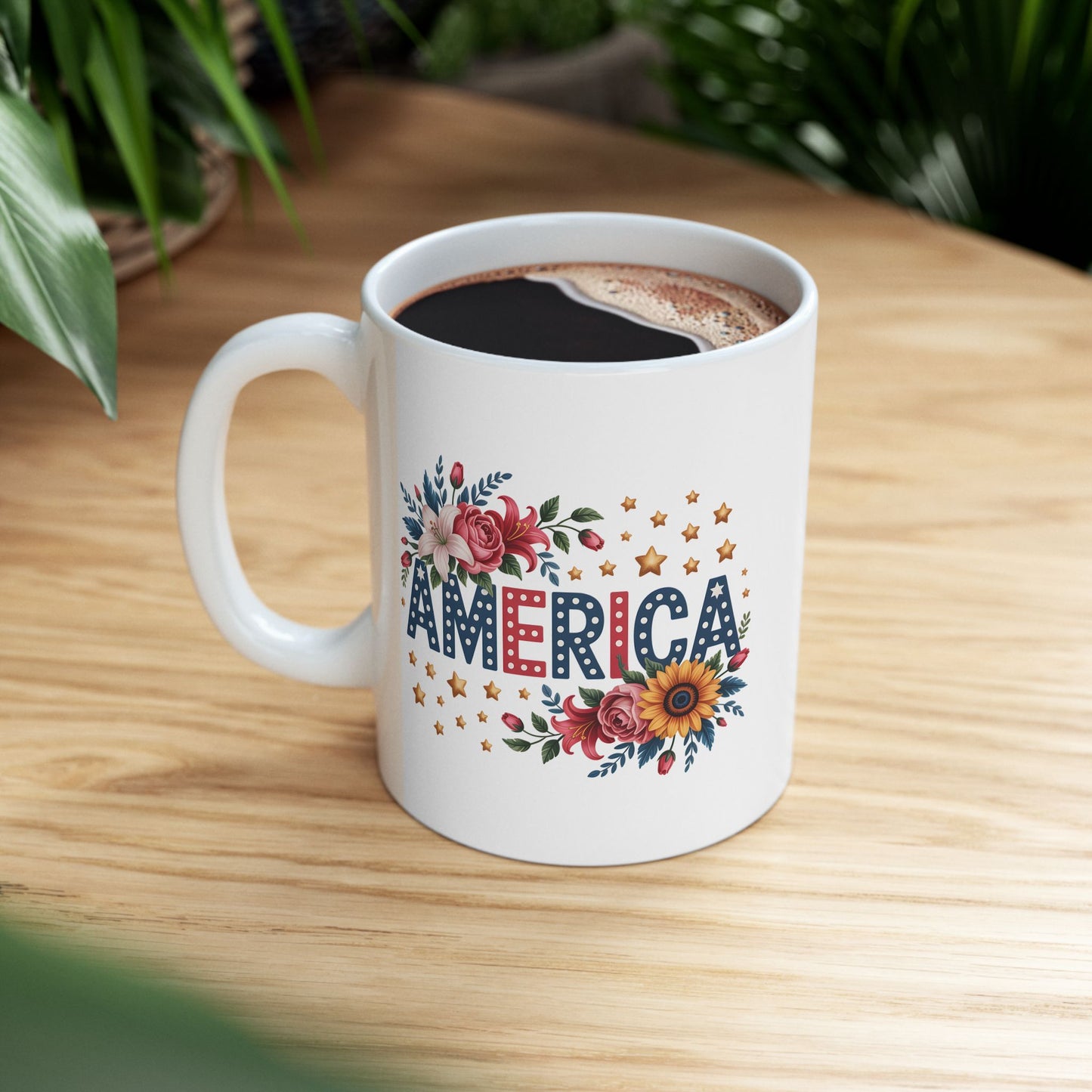 4th of July Mug - Floral America