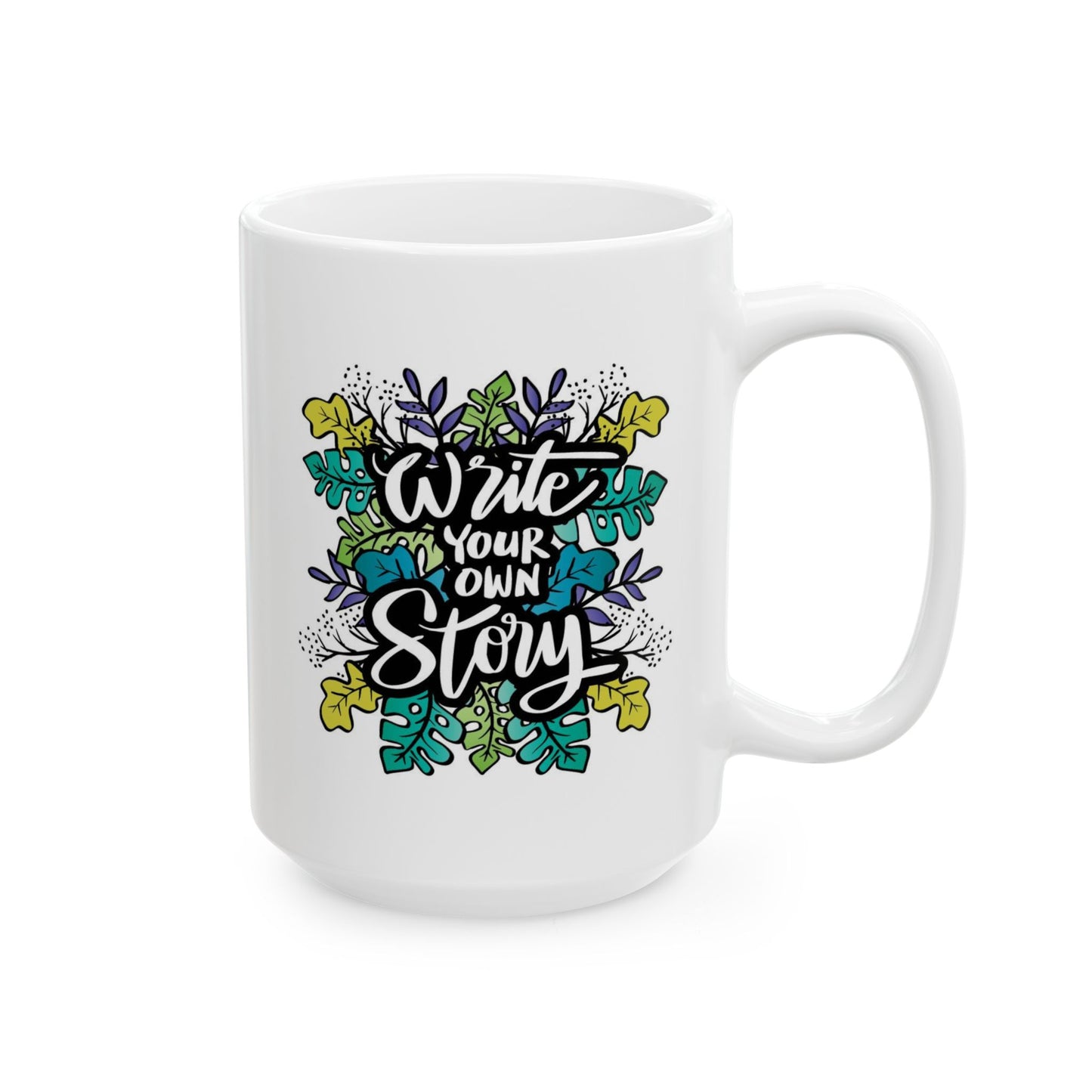 Motivation Mug - Write Your Own Story Leaves