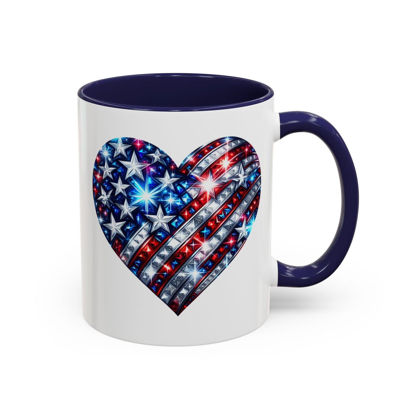 4th of July Mug - USA Sparkle Heart