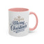 Christmas Mug - Merry Christmas Blue Text Gold Ornaments