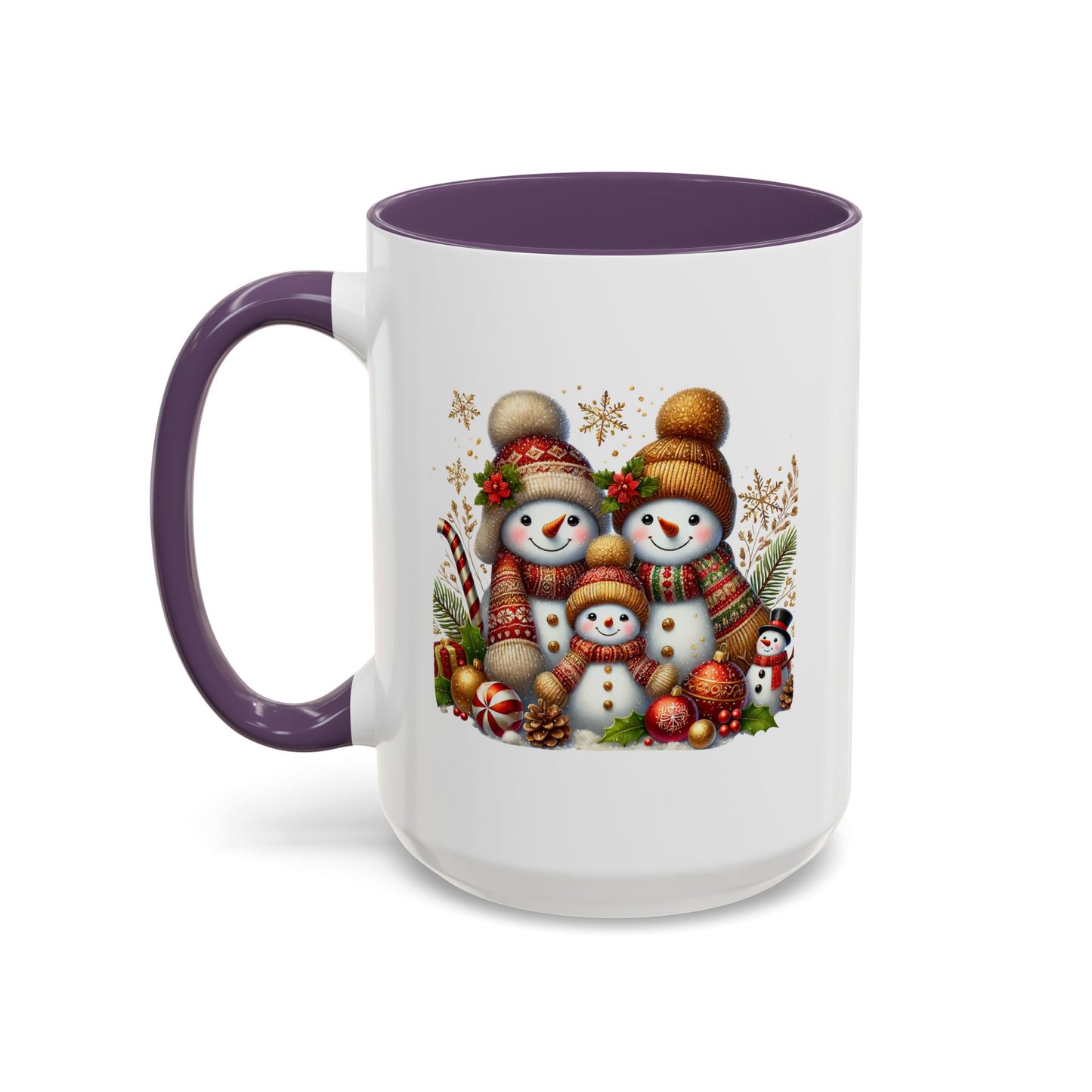 Christmas Mug - Gold Snowman Family