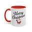 Christmas Mug - Merry Christmas Black Text Santa Present