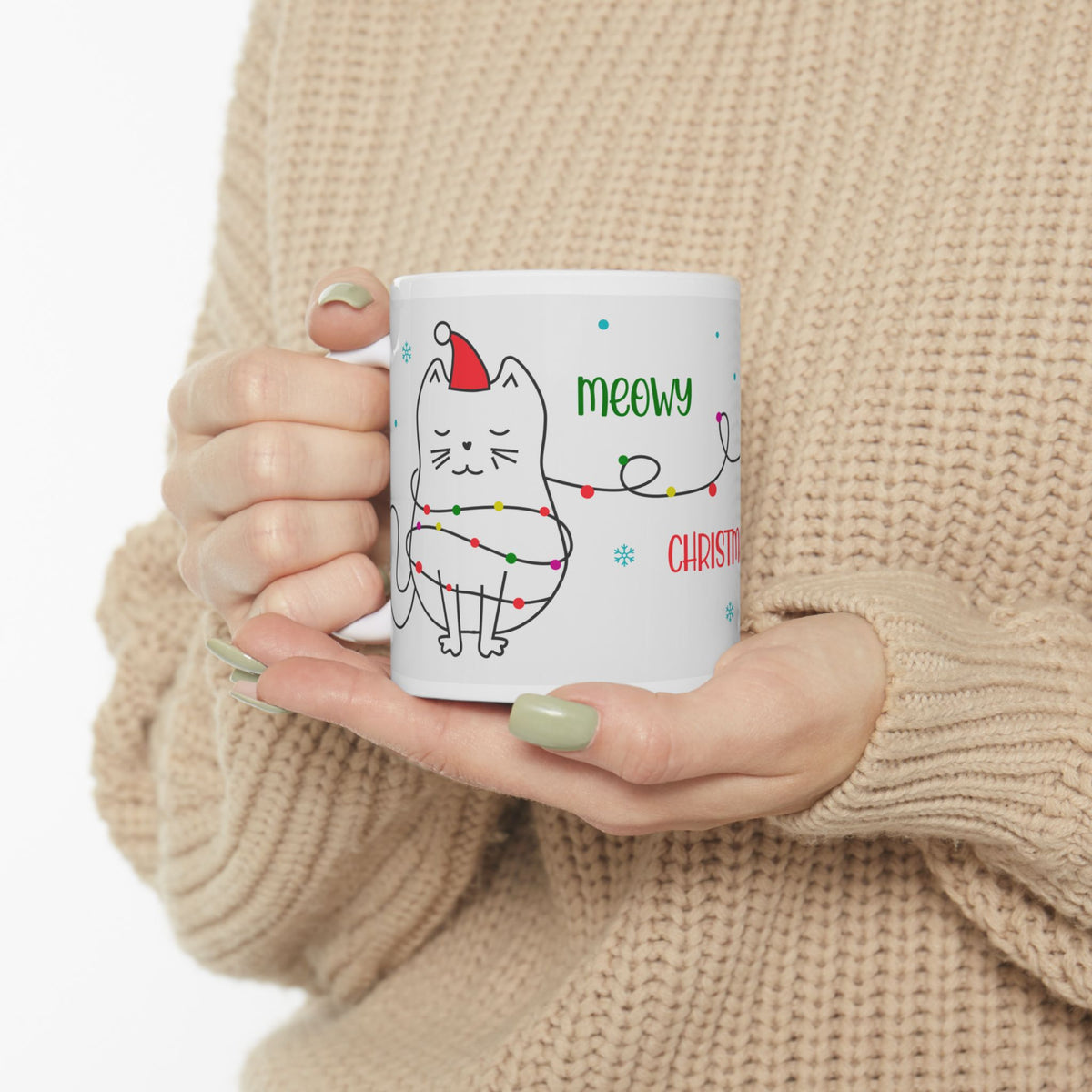 Chistmas Mug - Meowy Christmas Wrap