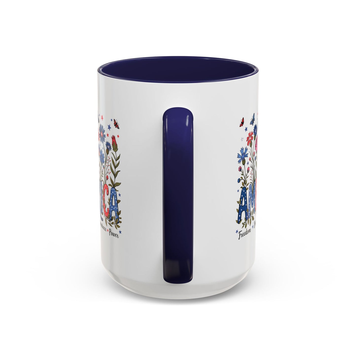 4th of July Mug - Floral America Patriotic