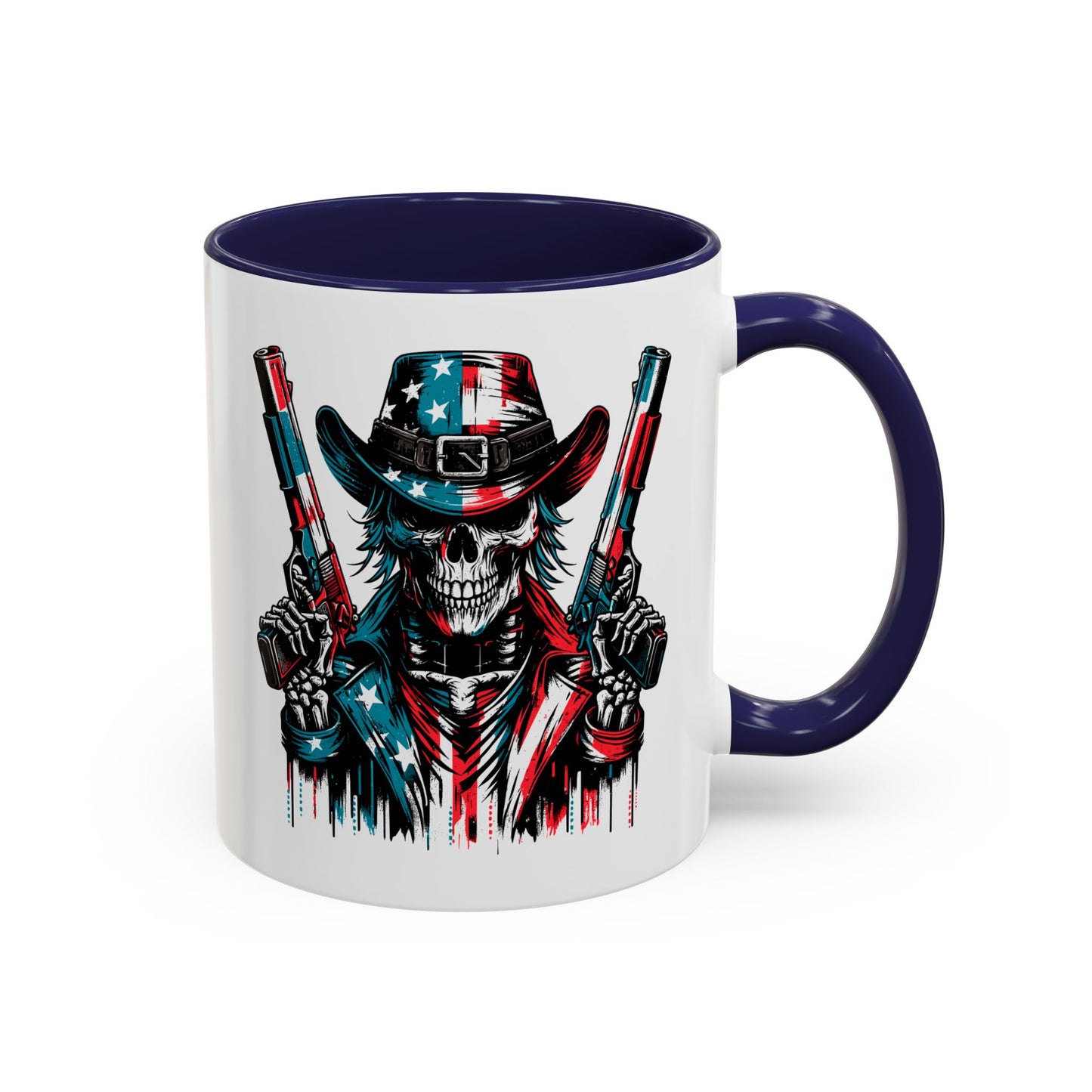 4th of July Mug - Skeleton with American Flag