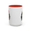 Christmas Mug - Merry Christmas White & Black Text Santa Trees Presents