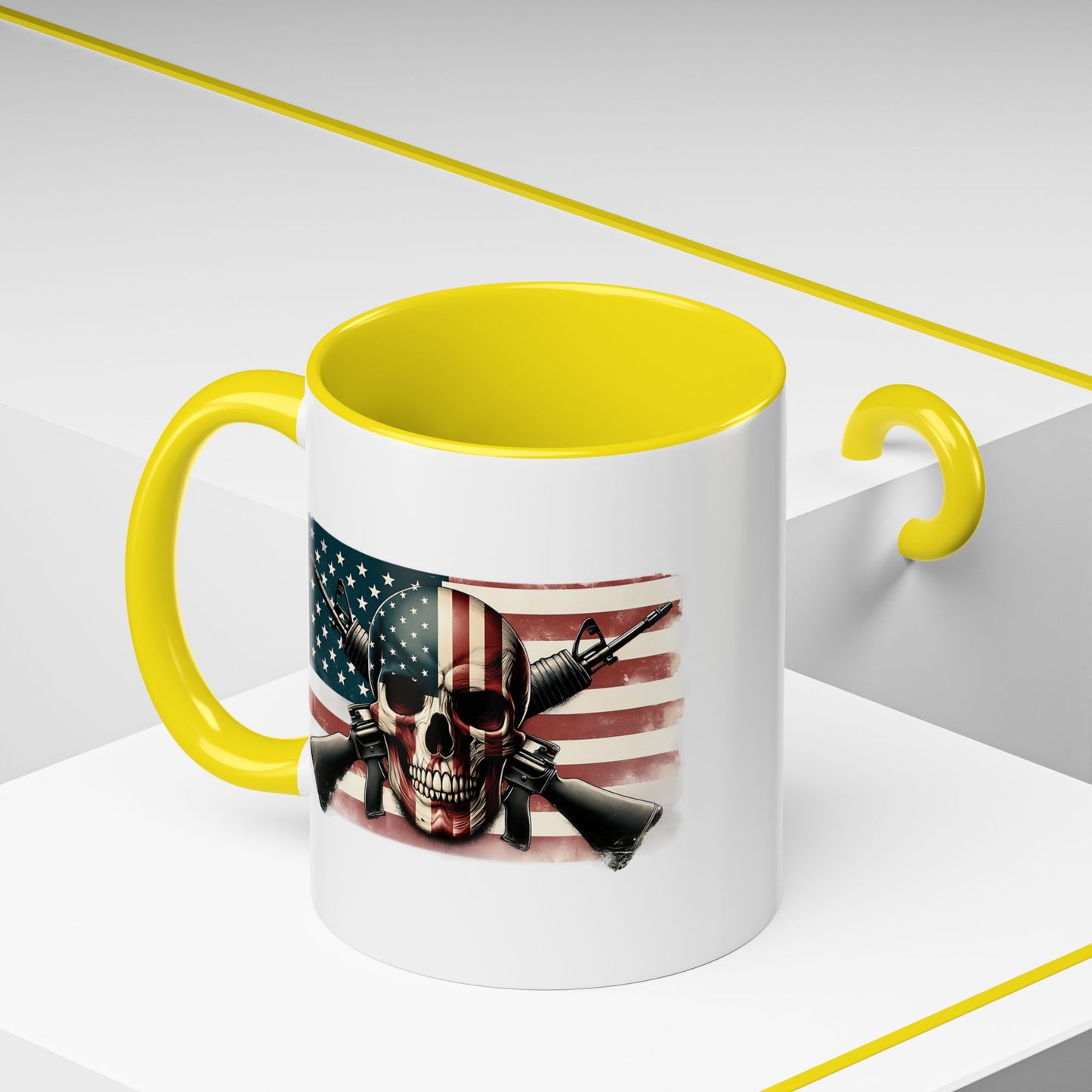 4th of July Mug - Skull Guns Flag