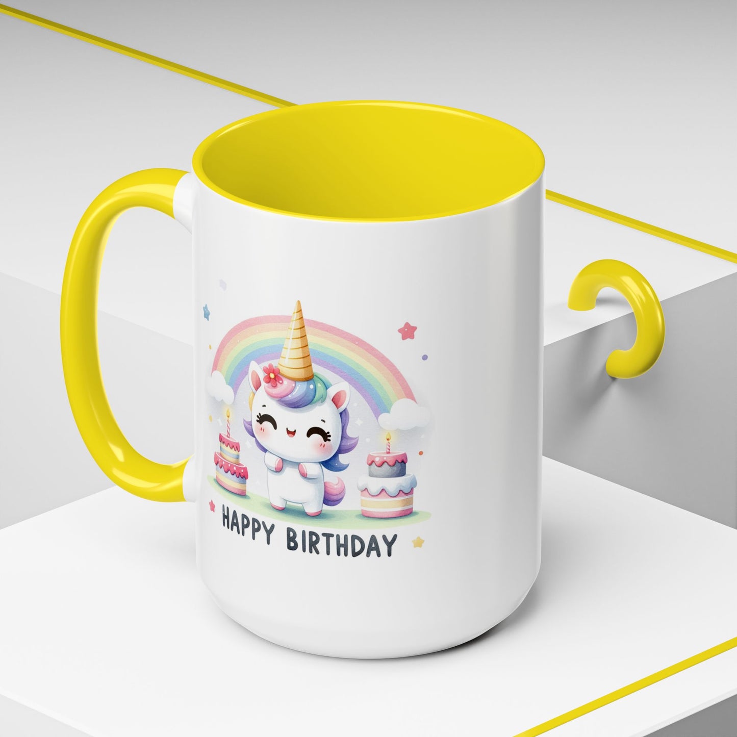 Birthday Mug -  Unicorn With Cakes
