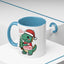 Christmas Mug - Merry Christmas Red Text Dinosaur Tree