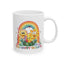 Wellness Mug - Think Happy Thoughts Rainbow Flowers