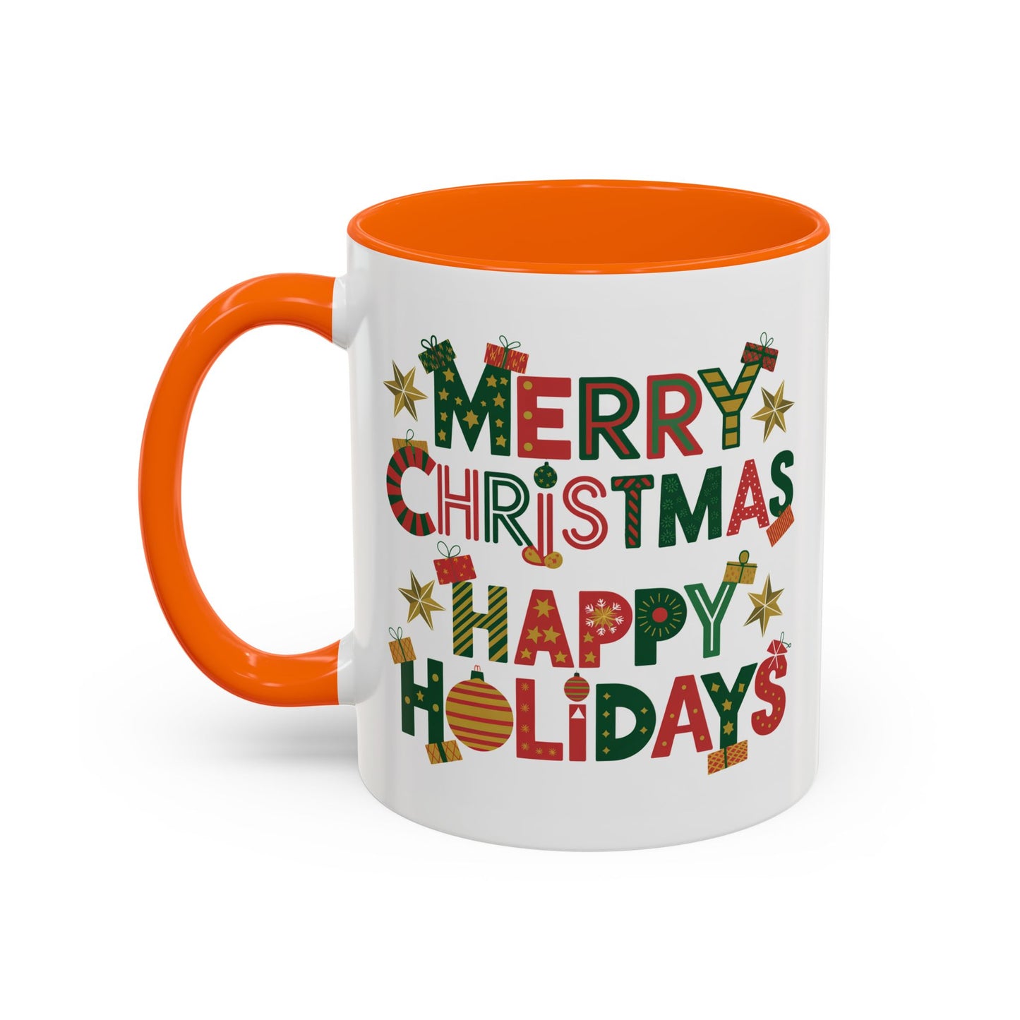 Christmas Mug - Merry Christmas Happy Holidays Decorative Text