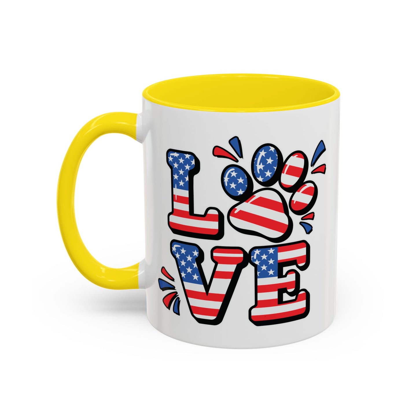 4th of July Mug - Animal Love USA Flag