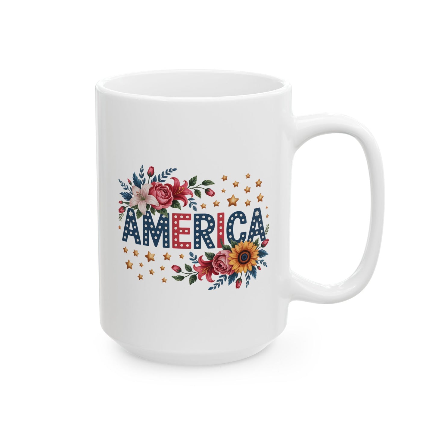 4th of July Mug - Floral America