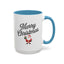 Christmas Mug - Merry Christmas Black Text Santa Present
