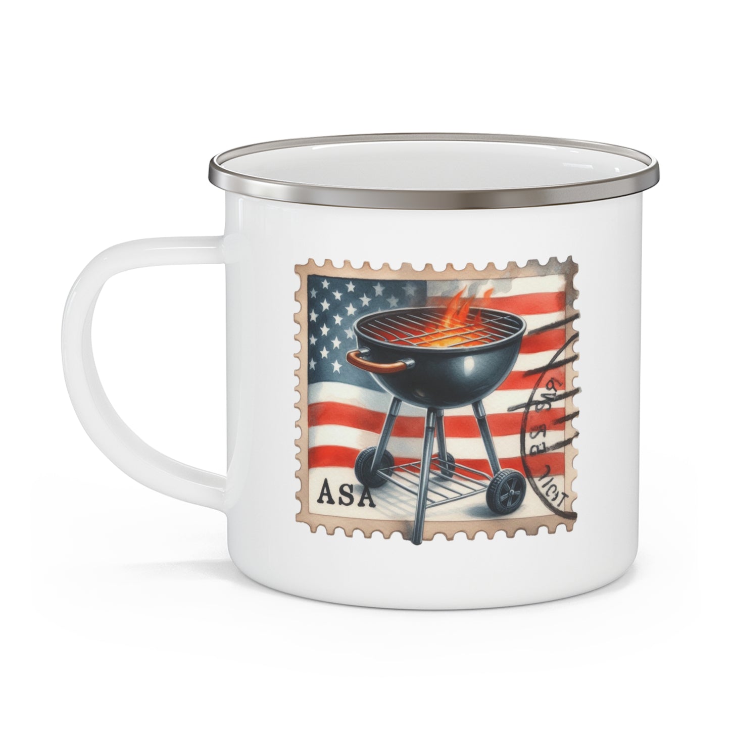 4th of July Mug - American Barbecue Stamp
