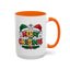 Christmas Mug - Merry Christmas Red Yellow & Green Text Green & Red Hat