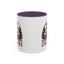Christmas Mug - Merry Christmas Maroon Text Camper Trees