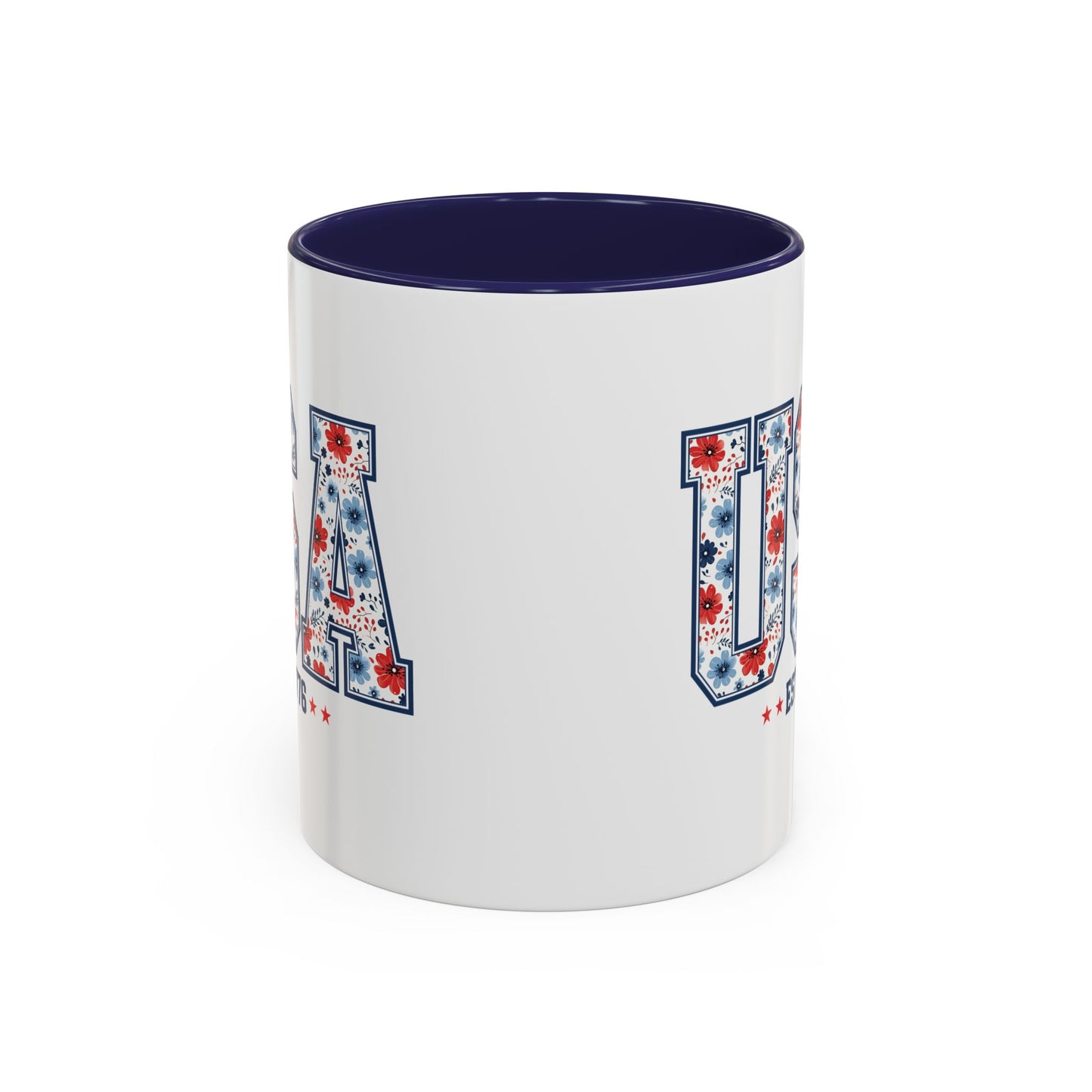 4th of July Mug - USA EST 1776 Floral