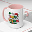 Christmas Mug - Merry Christmas Red Yellow & Green Text Green & Red Hat
