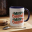 Christmas Mug - Green & Red Text Tree Presents