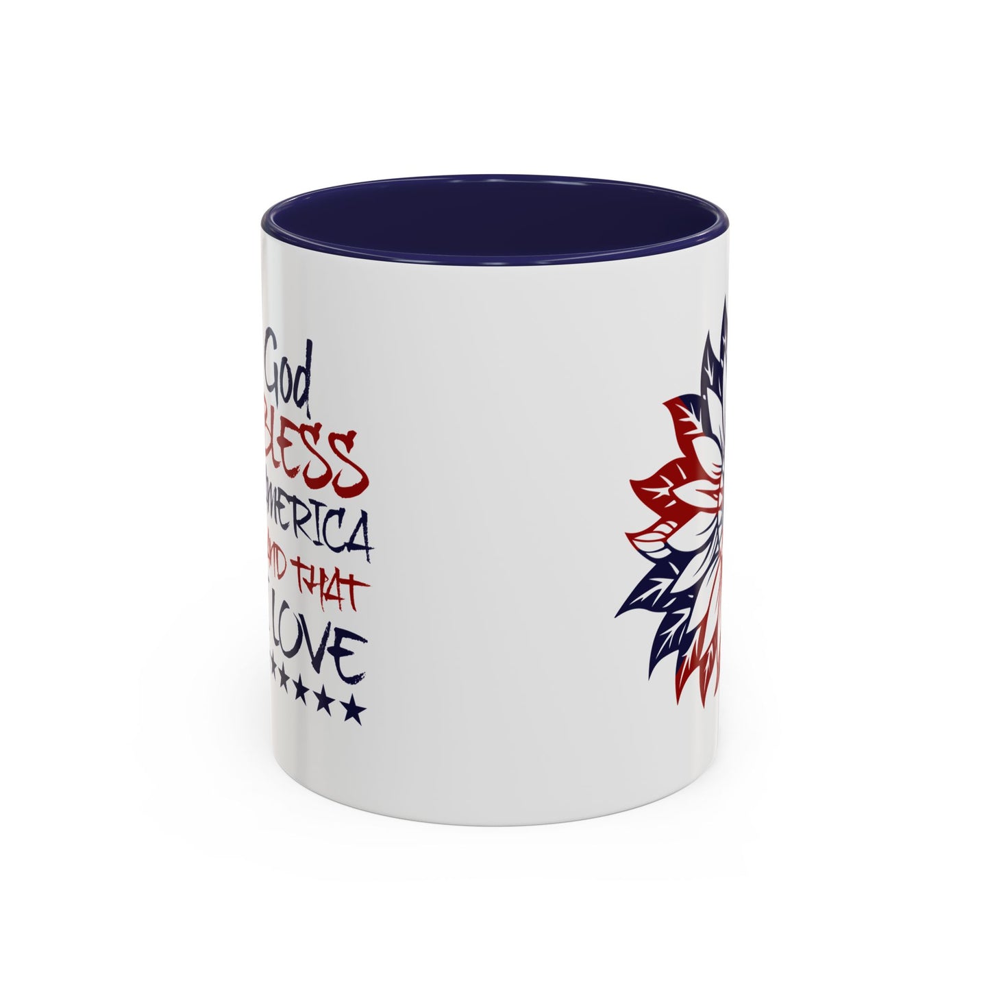 4th of July Mug - God Bless America Sunflower