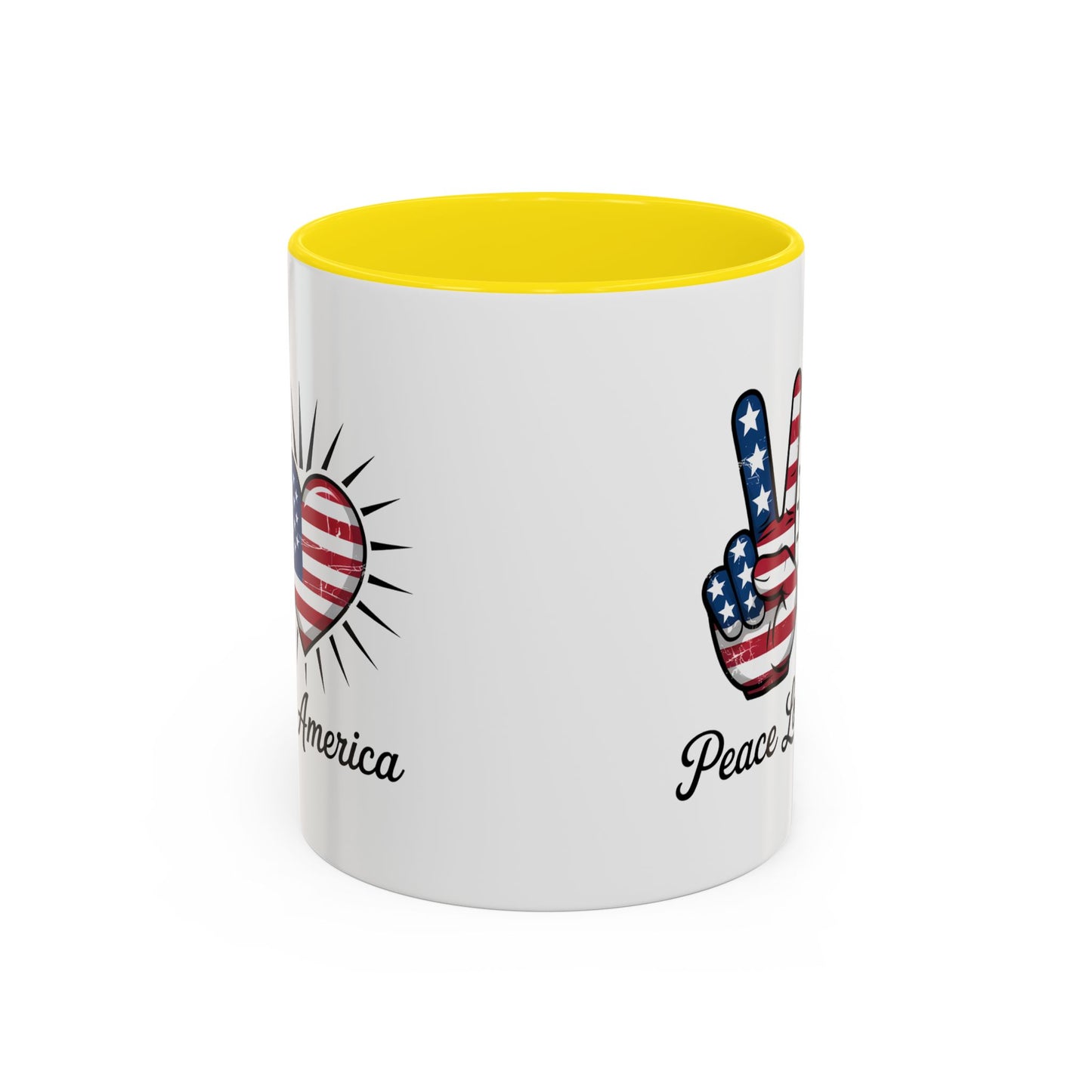 4th of July Mug - Peace Love America