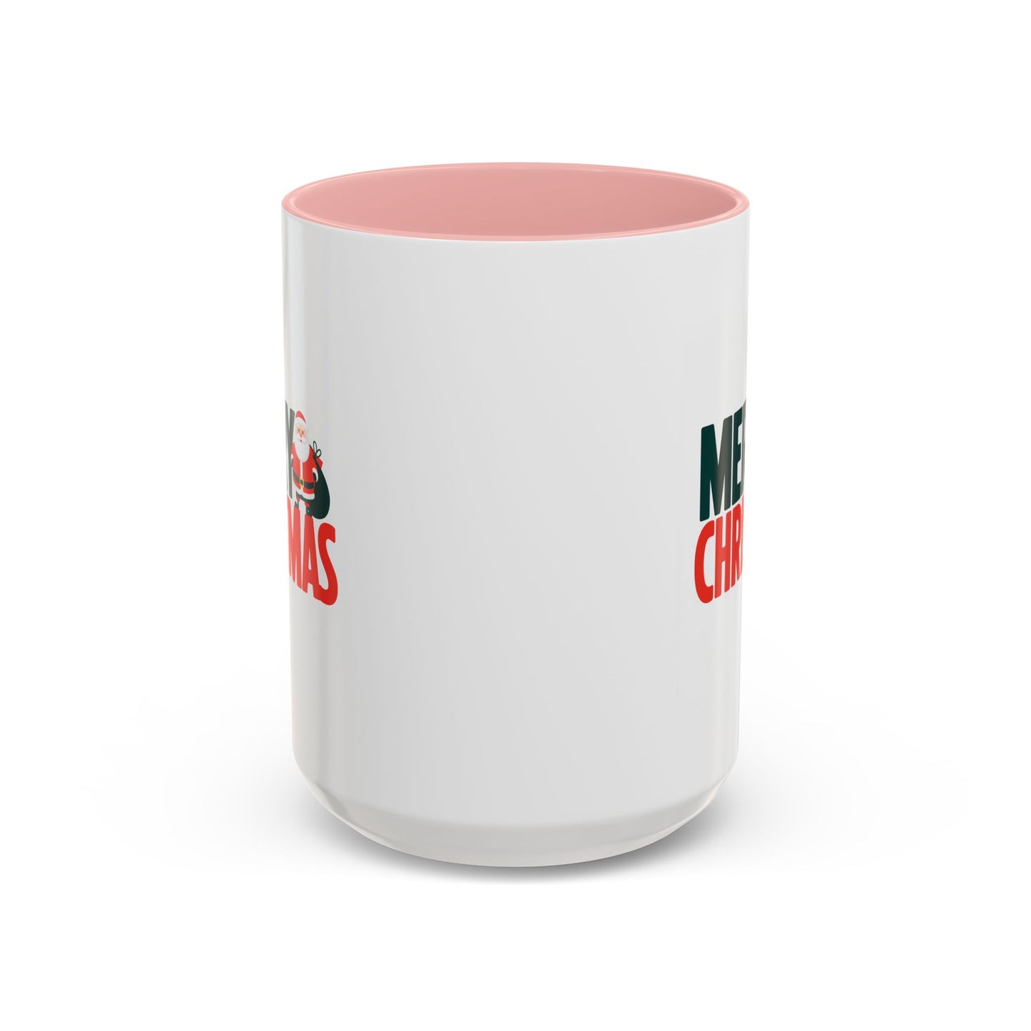 Christmas Mug - Merry Christmas Green & Red Text Santa Bag