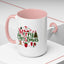 Christmas Mug - Merry Christmas Red & Green Text Santa Reindeer Tree Sleigh Ornaments
