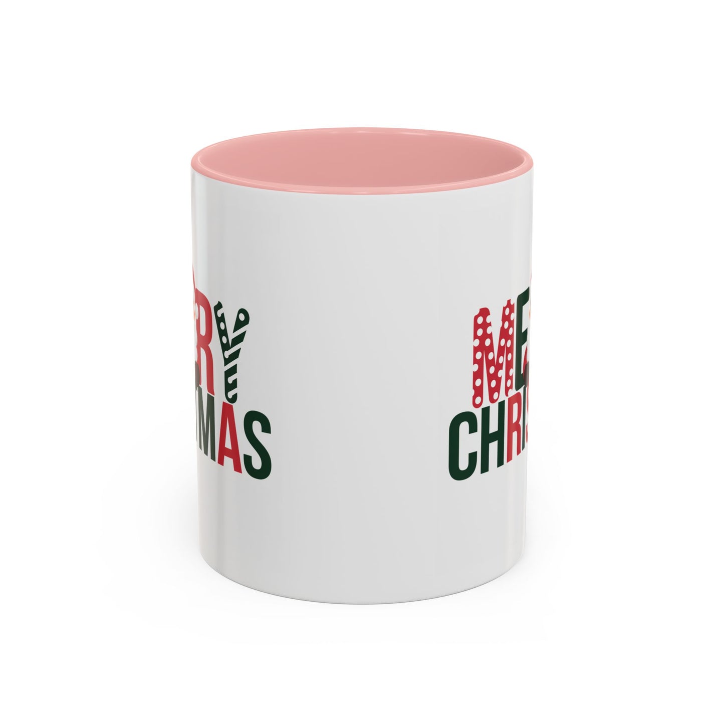 Christmas Mug - Merry Christmas Green & Red Text Santa