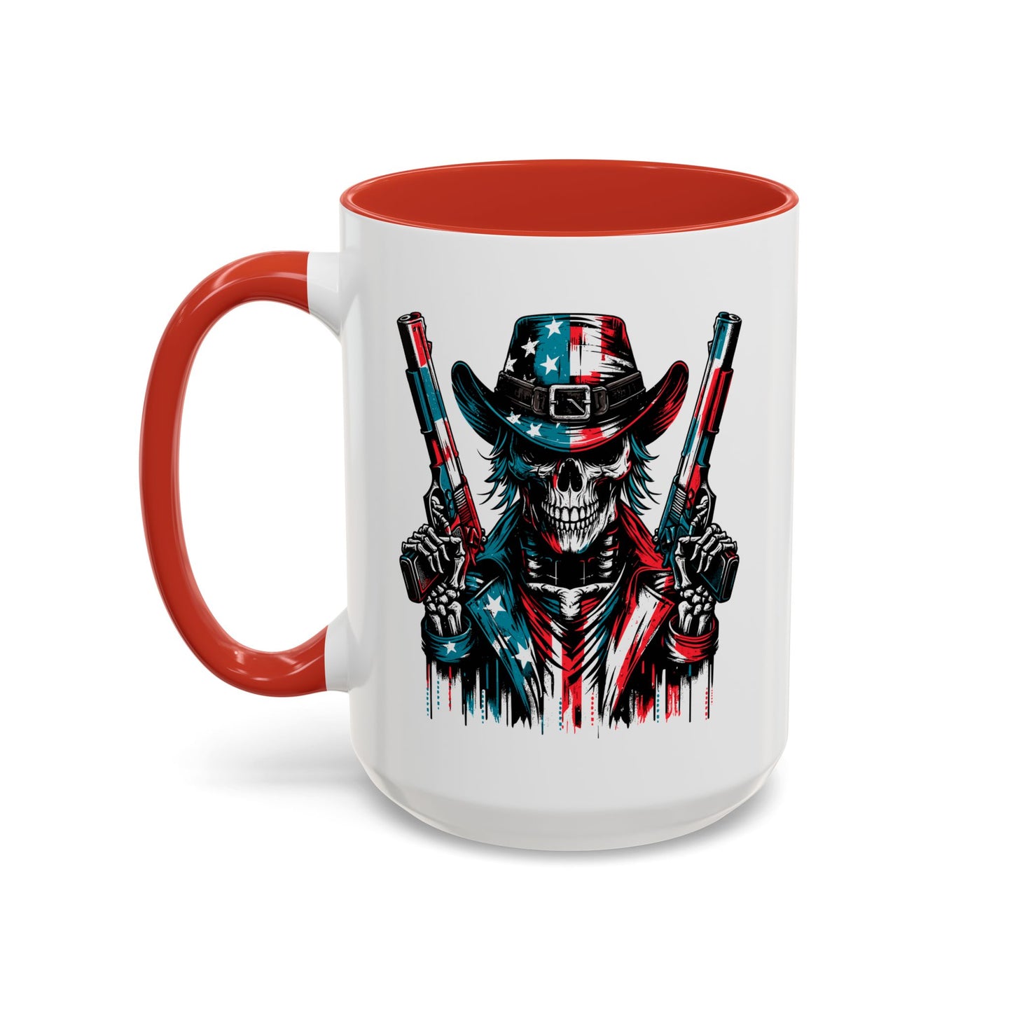 4th of July Mug - Skeleton with American Flag