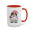 Christmas Mug - Merry Christmas Red & Green Text Gnome Present