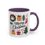 Christmas Mug - Merry Christmas Green Text Presents Tree Candy Cane