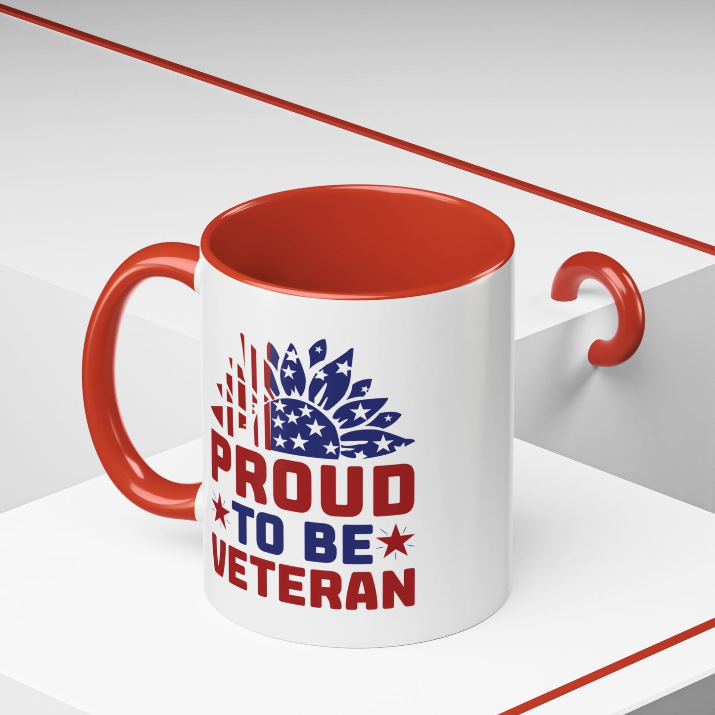 4th of July Mug - Proud to Be a Veteran Sunflower
