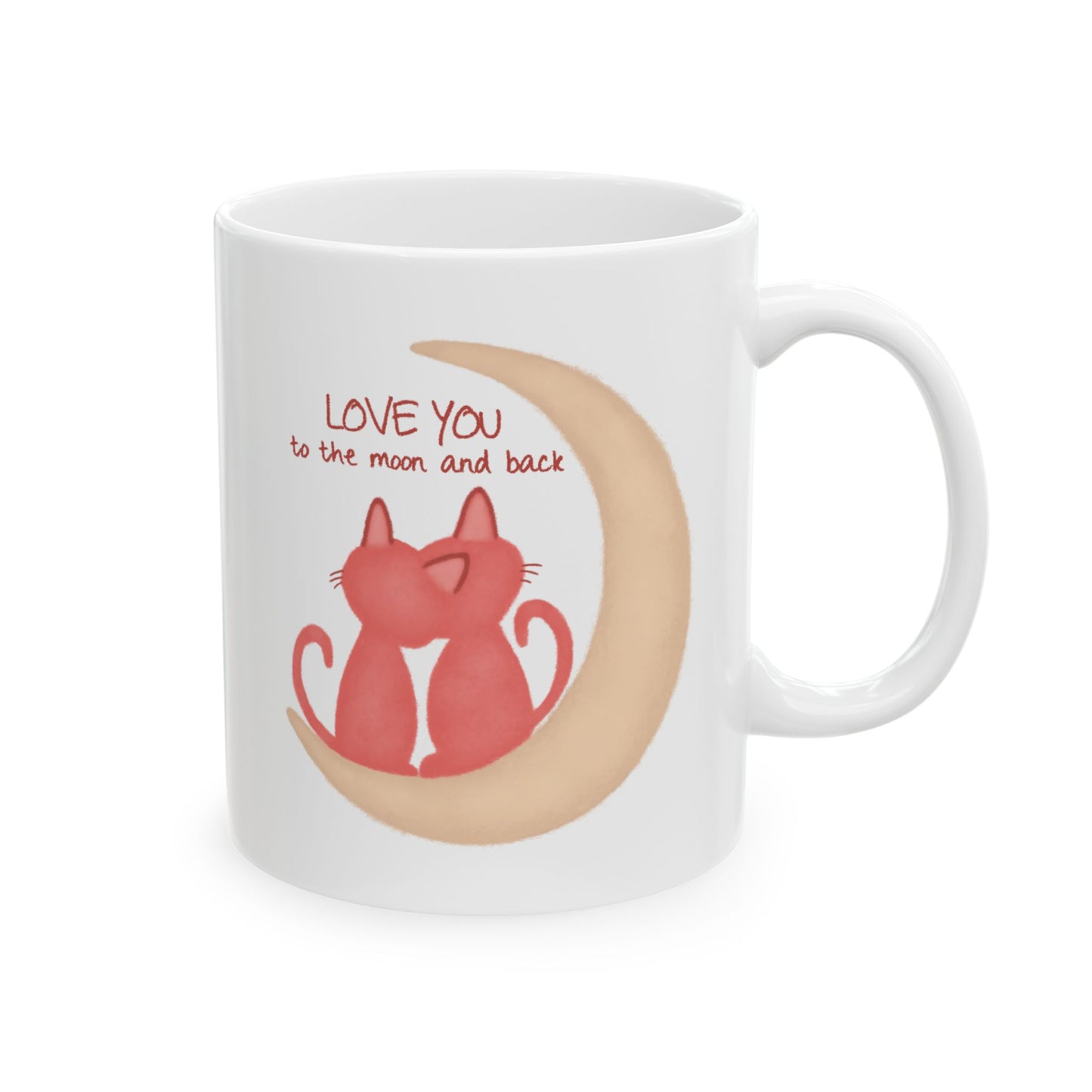 Valentine's Day Mug - Love You To The Moon Cats