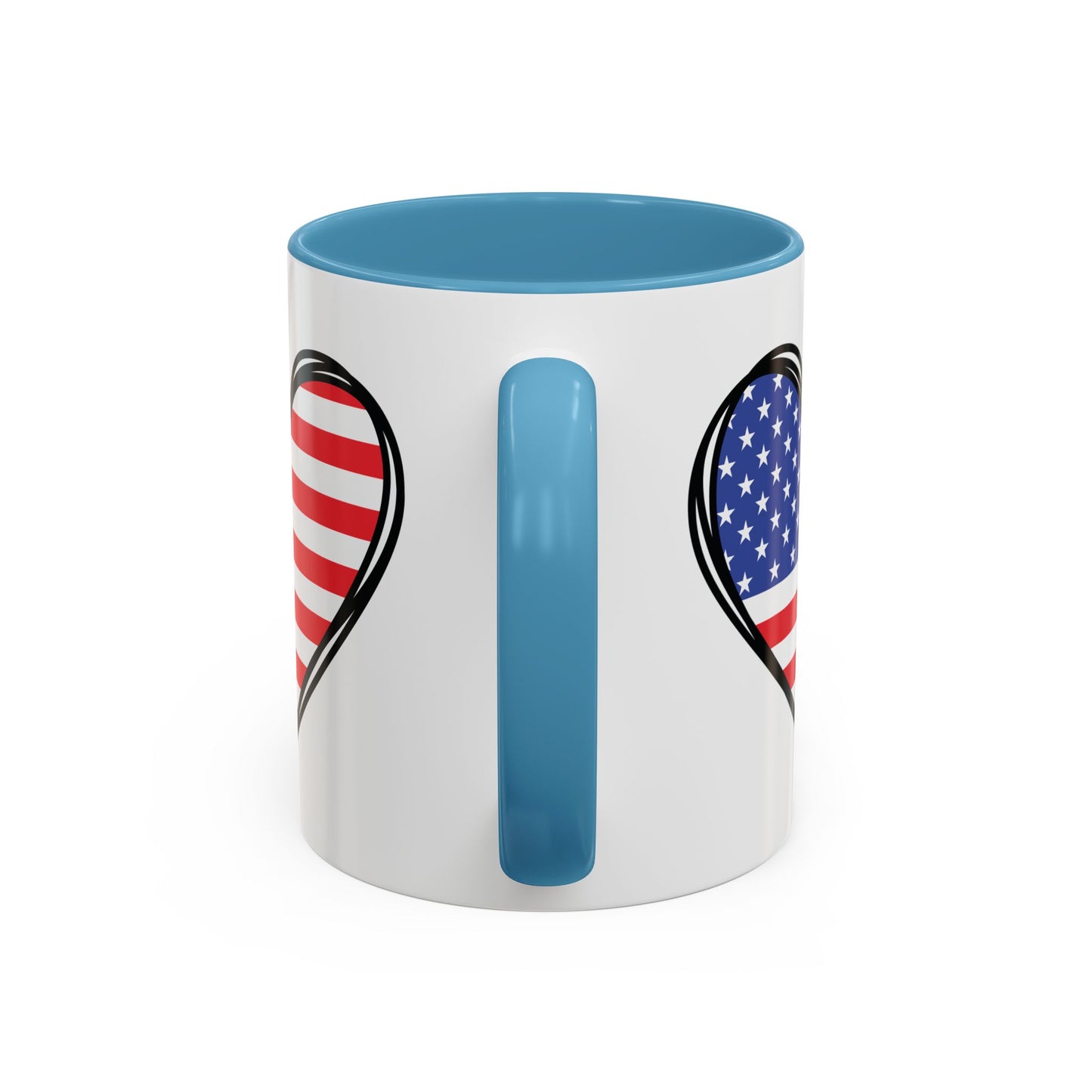 4th of July Mug - USA Flag Heart