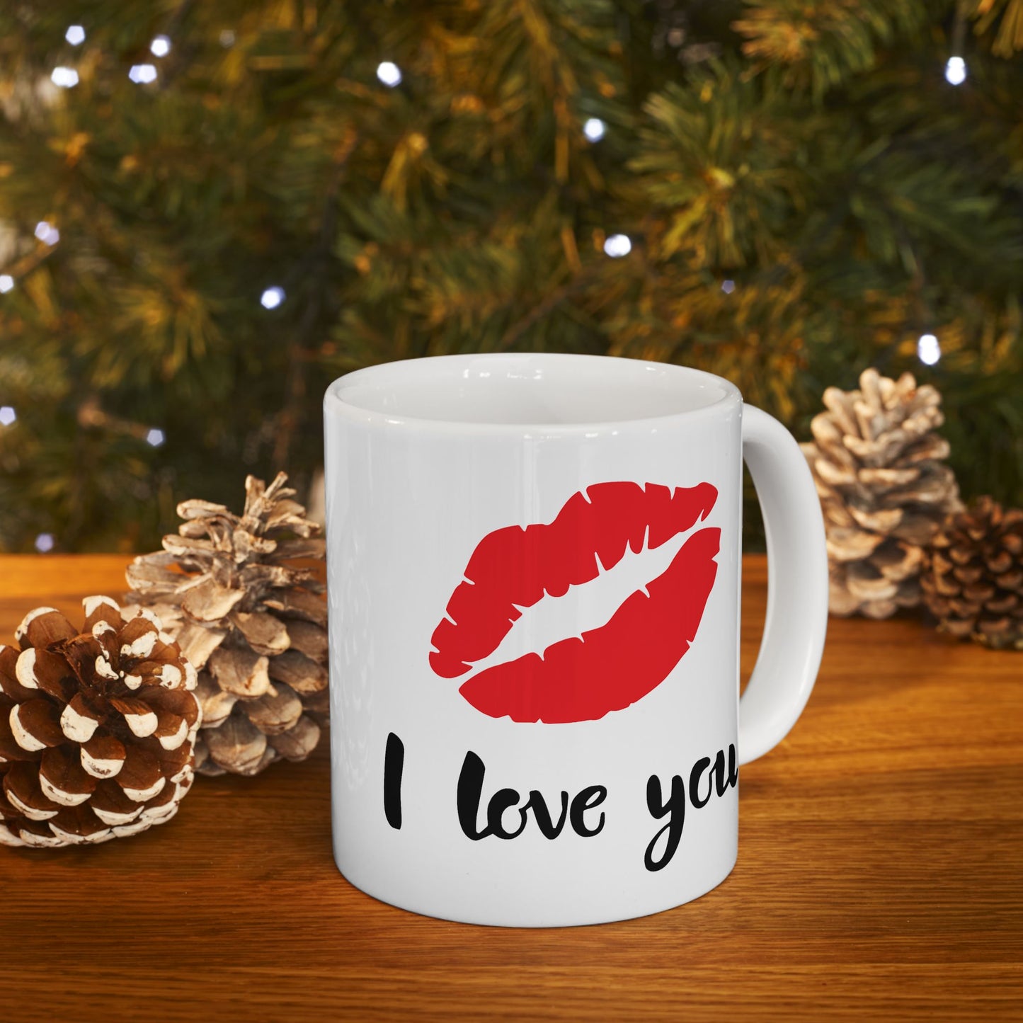 Anniversary Mug - I Love You Red Lips Kiss