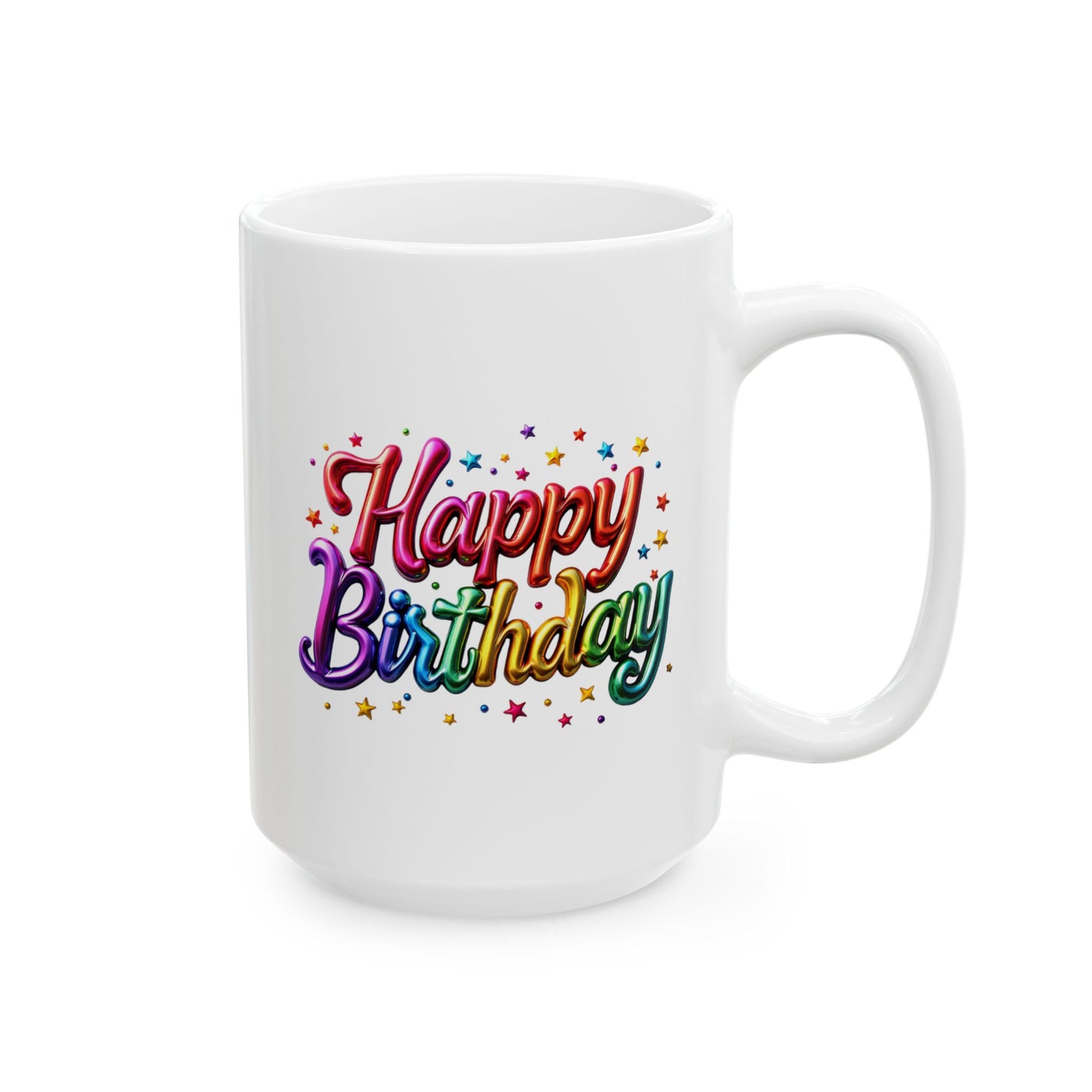 Birthday Mug - Happy Birthday Balloon Text