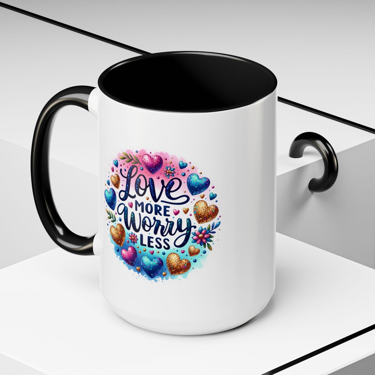 Wellness Mug - Love More Worry Less Circle