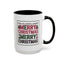 Christmas Mug - Merry Christmas Red Green & Black Text Trees Presents