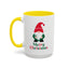Christmas Mug - Merry Christmas Green & Red Text Gnome Candy Cane