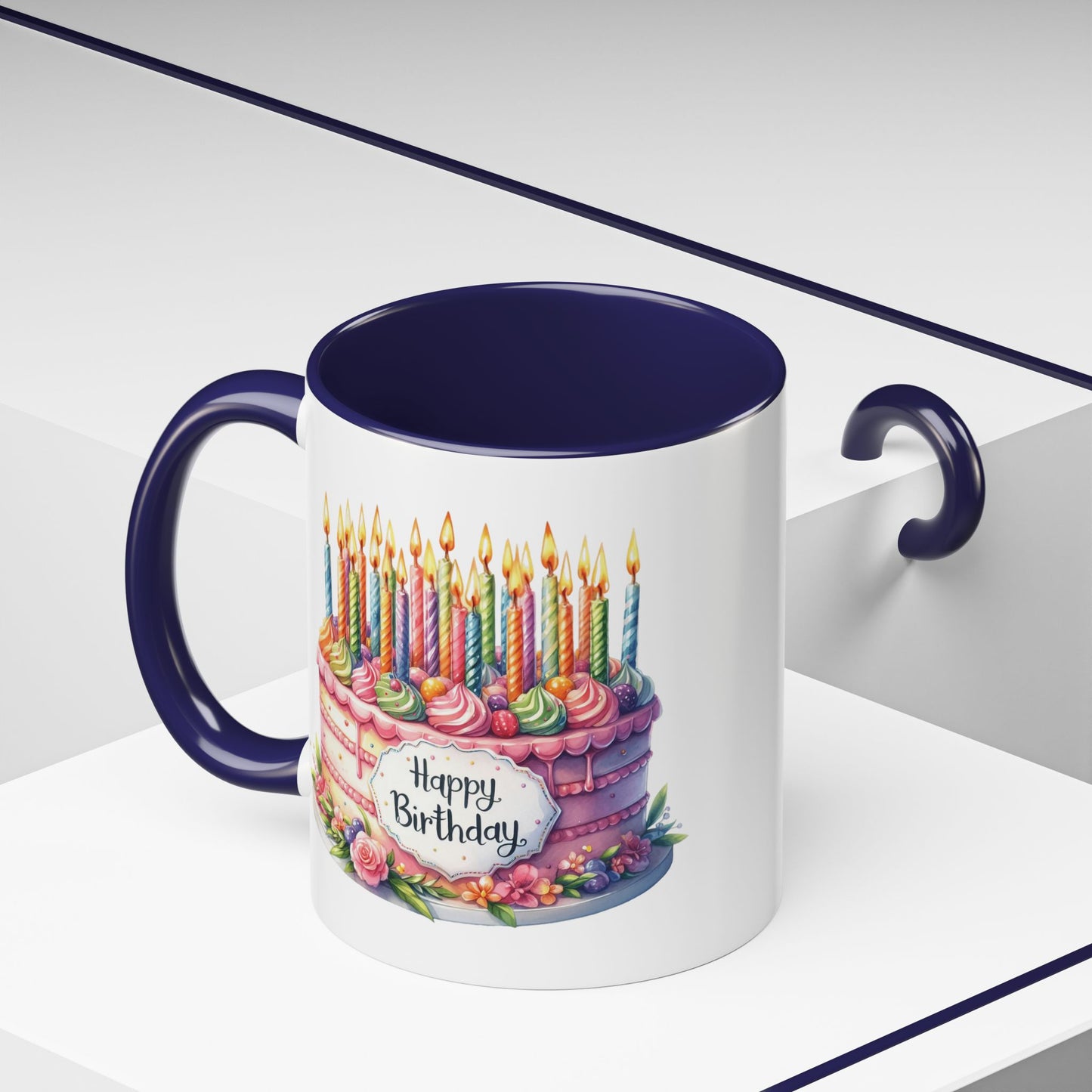 Birthday Mug - Happy Birthday Large Cake With...