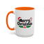 Christmas Mug - Merry Christmas Black Text Hat Candy Cane Mistletoe