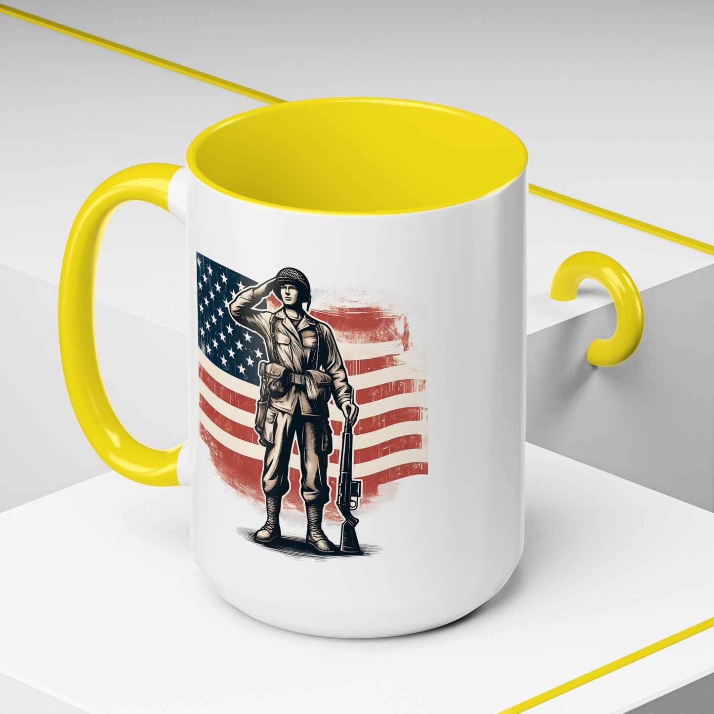 4th of July Mug - American Soldier Flag