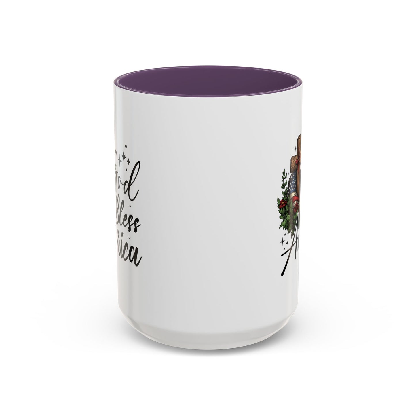 4th of July Mug - God Bless America Cross Flag