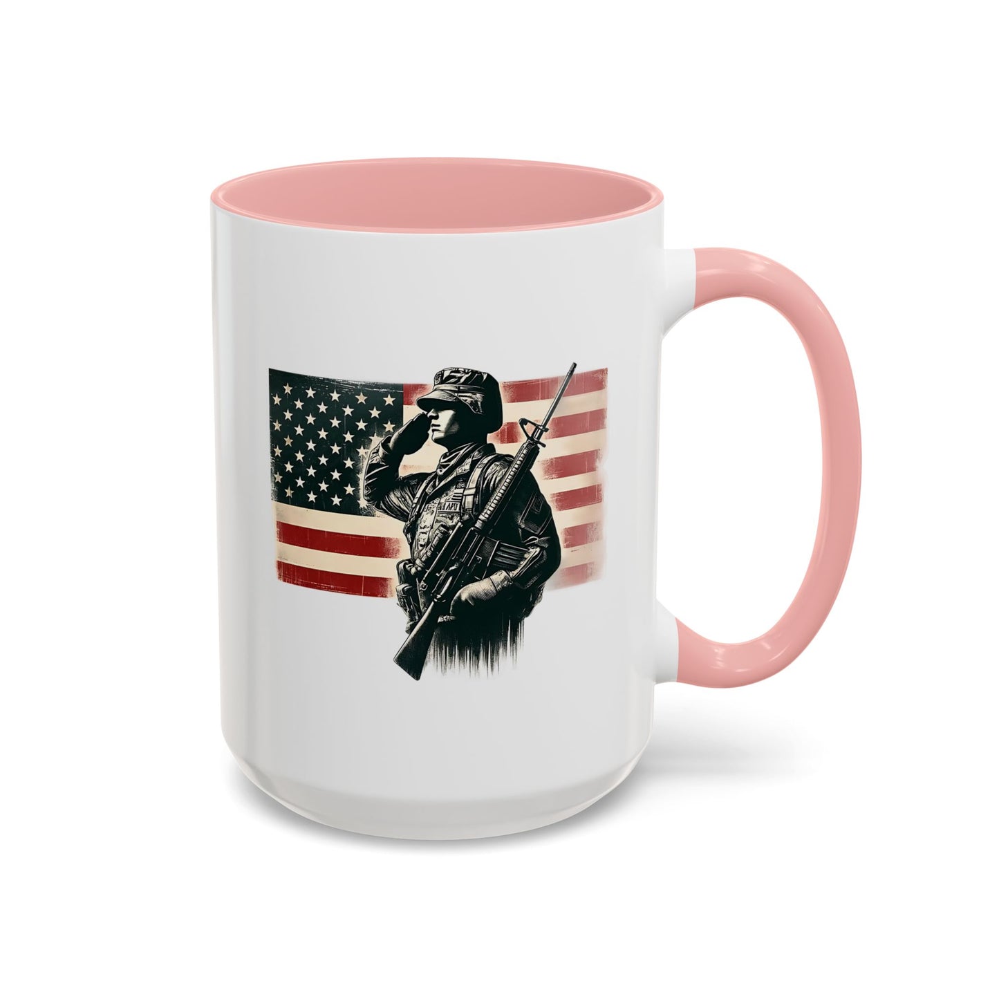 4th of July Mug - Soldier American Flag