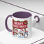 Christmas Mug - Merry Christmas White Text Reindeer Snowmen Penguin